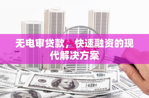 阿里山无电审贷款，快速融资的现代解决方案
