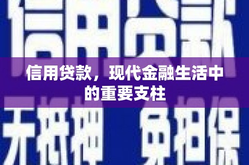 鲅鱼圈信用贷款，现代金融生活中的重要支柱