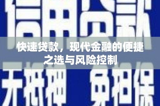鱼峰快速贷款，现代金融的便捷之选与风险控制