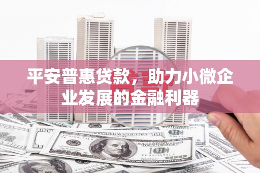 马边平安普惠贷款，助力小微企业发展的金融利器