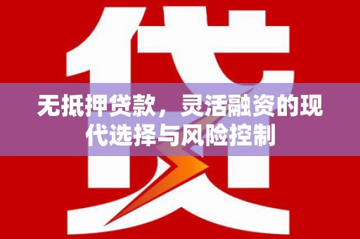 灵武无抵押贷款，灵活融资的现代选择与风险控制