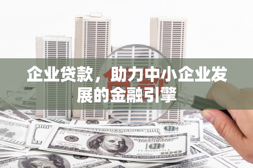 新泰企业贷款，助力中小企业发展的金融引擎
