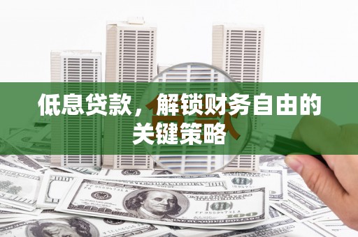 天宁低息贷款，解锁财务自由的关键策略