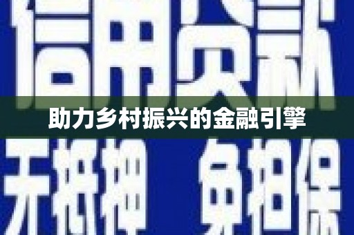小店助力乡村振兴的金融引擎